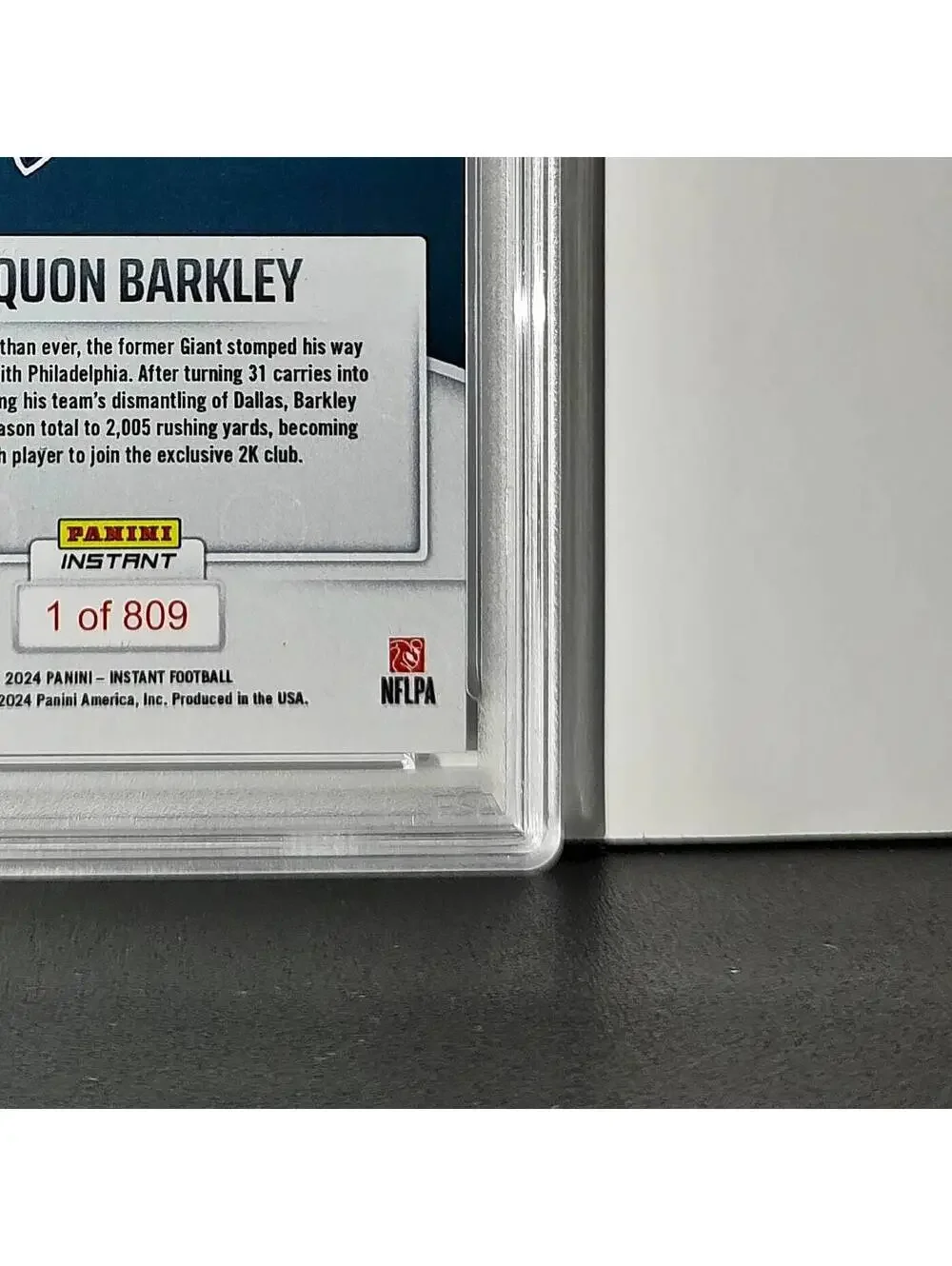 Saquon Barkley 2024 Panini Milestone NFL #236 Eagles 1 of 809 PSA 10 Gem Mint